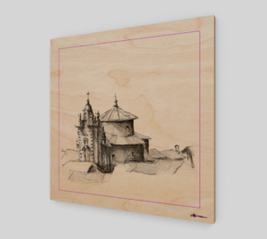 SANTIAGO DE COMPOSTELA CATHEDRAL – Wood Print (White)